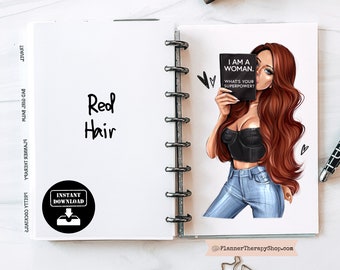 Feminine energy, Red Hair, Redhead girl, Girl Boss, Feminism, Illustration