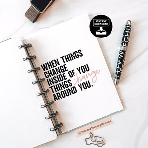 Motivational Quote Dashboard: Disc Bound Planner Cover (PNG)