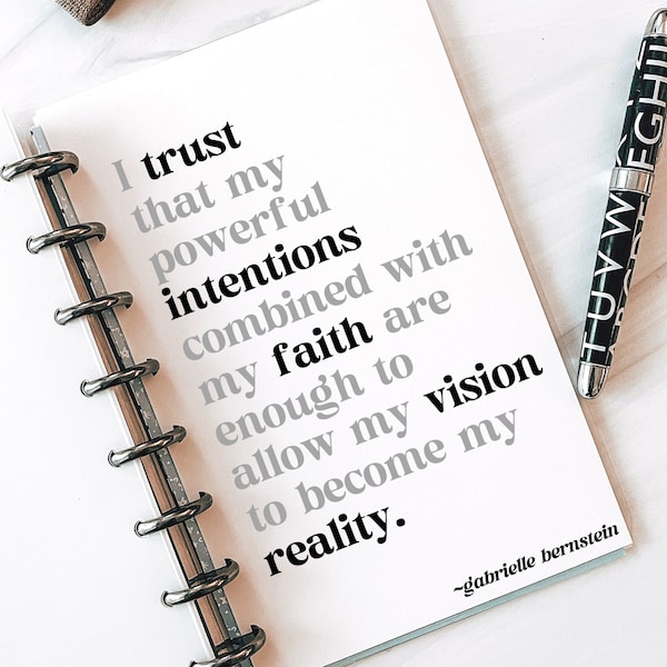 I Trust That My Powerful, Gabrielle Bernstein, printable planner dashboards, printable planner covers, planner printables