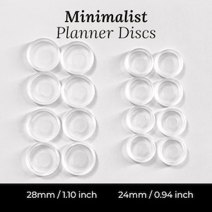 Frosted Clear Planner Discs: Minimalist Plastic, 24mm/28mm