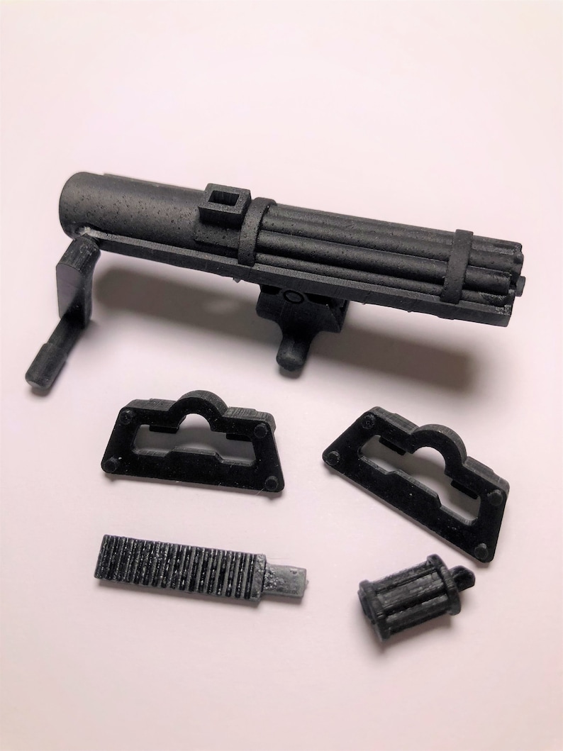 Cañón Gatling PLAYMOBIL personalizado adaptable al cañón de la Unión/Confederación de Playmobil (versión Raw) NOIR (sans peinture)