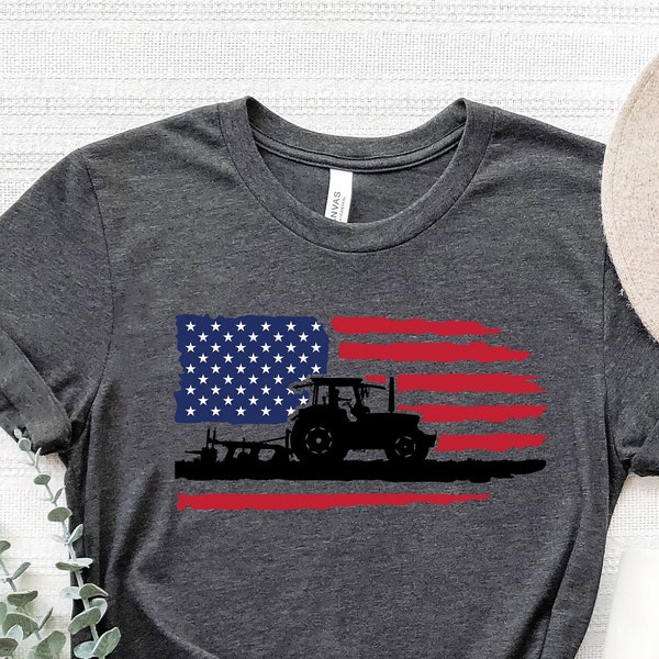 US Tractor Shirt, Shirt for Farmer , Support Local Farmer, Farmer Tee Shirt, Agriculture Shirt, Cottagecore shirt