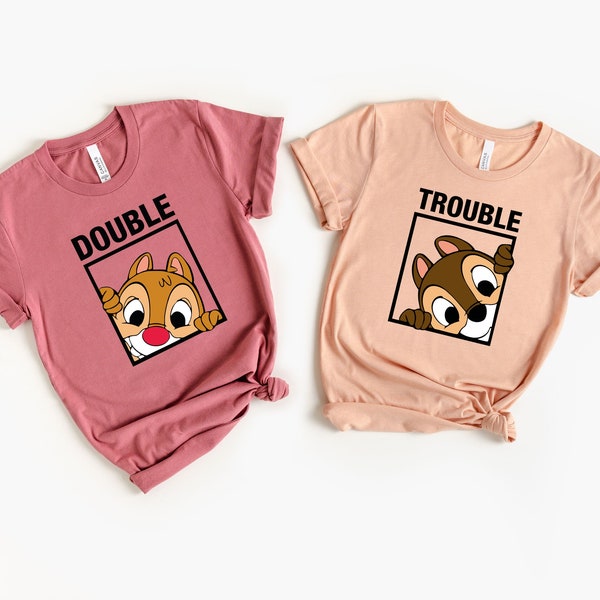 Chemise Chip and Dale, chemise Double Trouble, chemises couple Disney, chemises famille Disney, chemise vacances Disney, chemise frères et sœurs, chemise frère