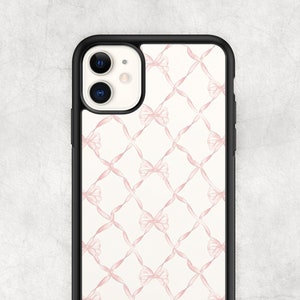 Pink Ribbon Trellis | Vintage Wallpaper Coquette Aesthetic Phone Case