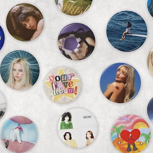 Custom Album Cover Pinback Button Badges