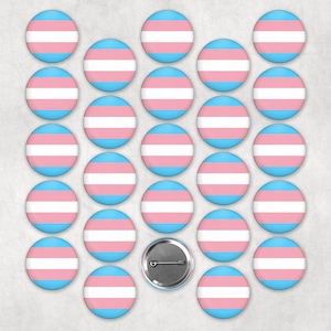 Bulk Pack of Trans Pride Flag Pinback Buttons | Bulk Trans Pride Pins