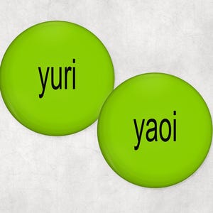 Yuri & Yaoi Green Pinback Buttons