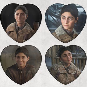 Dina The Last of Us Pt II Heart Shaped Pinback Buttons