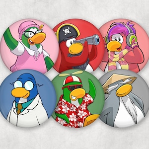 Club Penguin Characters Pinback Buttons