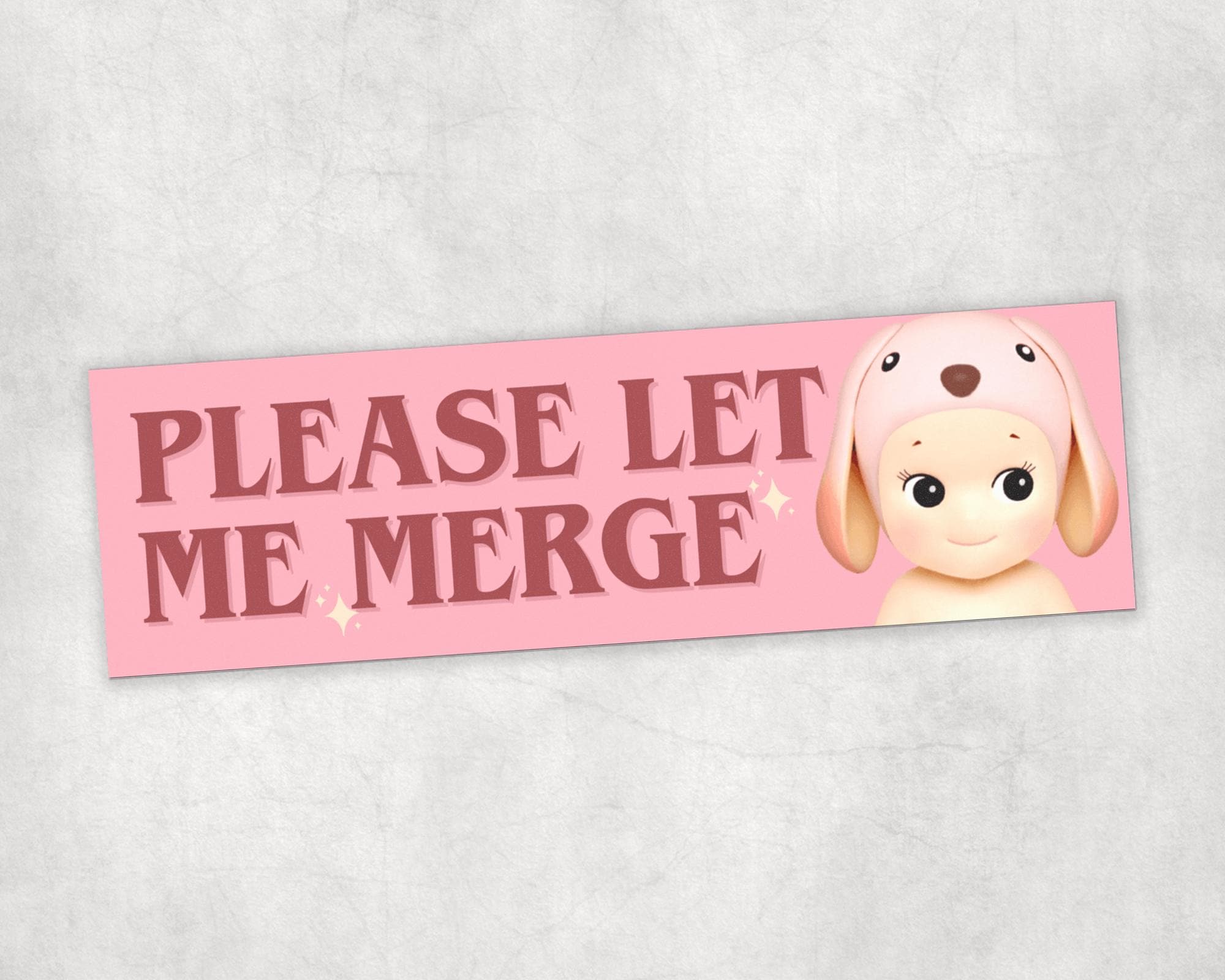 Please Let Me Merge Sonny Angel Bumper Sticker or Magnet