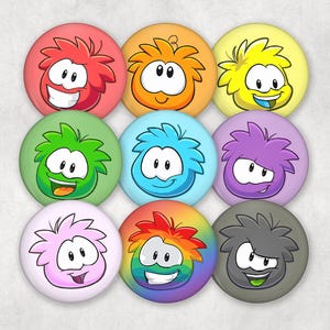 Club Penguin Puffles Pinback Buttons