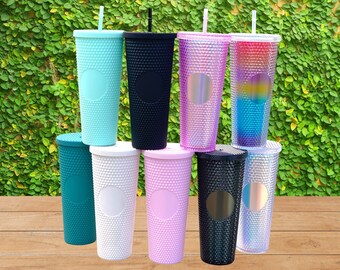 24 oz Studded Tumbler with Straw, Screw Lid, Iced Coffee Tumbler, Water Coffee Bottle, Bachelorette Studded Tumbler,Bridesmaid