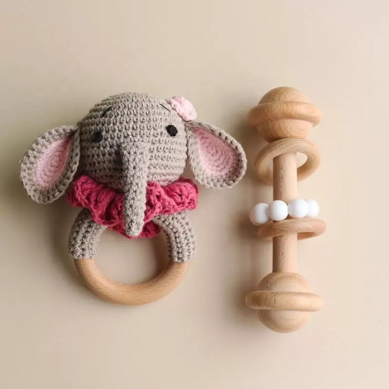 Baby Gift Set / 3 Piece Crochet Elephant Baby Gift Set / Etsy