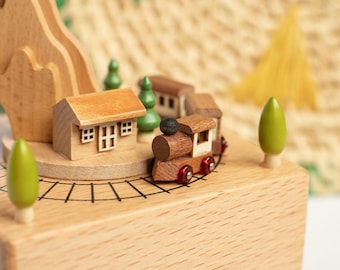 Personalized Wooden Music Box, Train Music Box, Customized Music Box, Unique Gift, Keepsake, Baby Shower, Baby Toy, Train Toy, Baby Girl