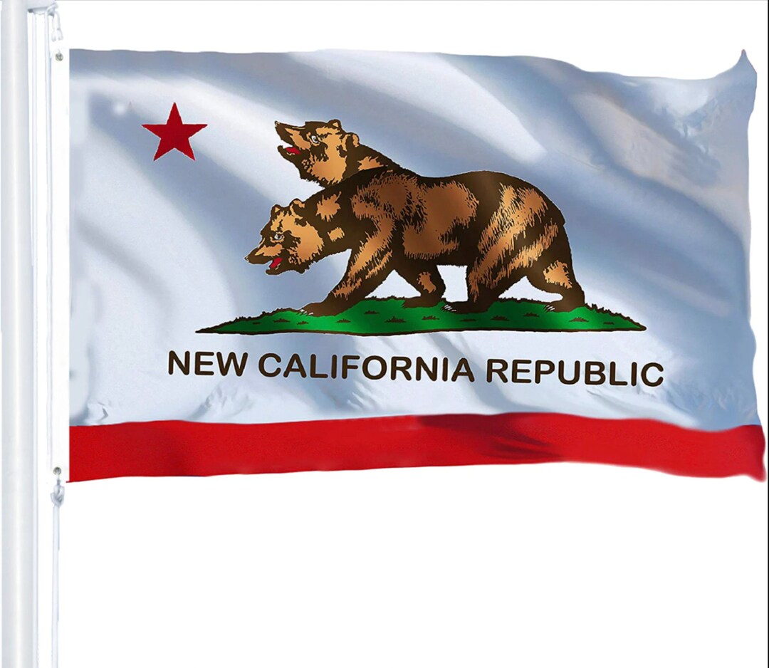 California Republic Flag Cali Two Headed Flag Californian Etsy