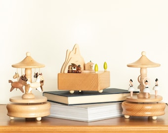 Handmade Music Box, Baby Gift Carousel for Christmas, Train Toy, Ballerina Music Box, Baby Toys, Baby Shower Gifts, New Mom