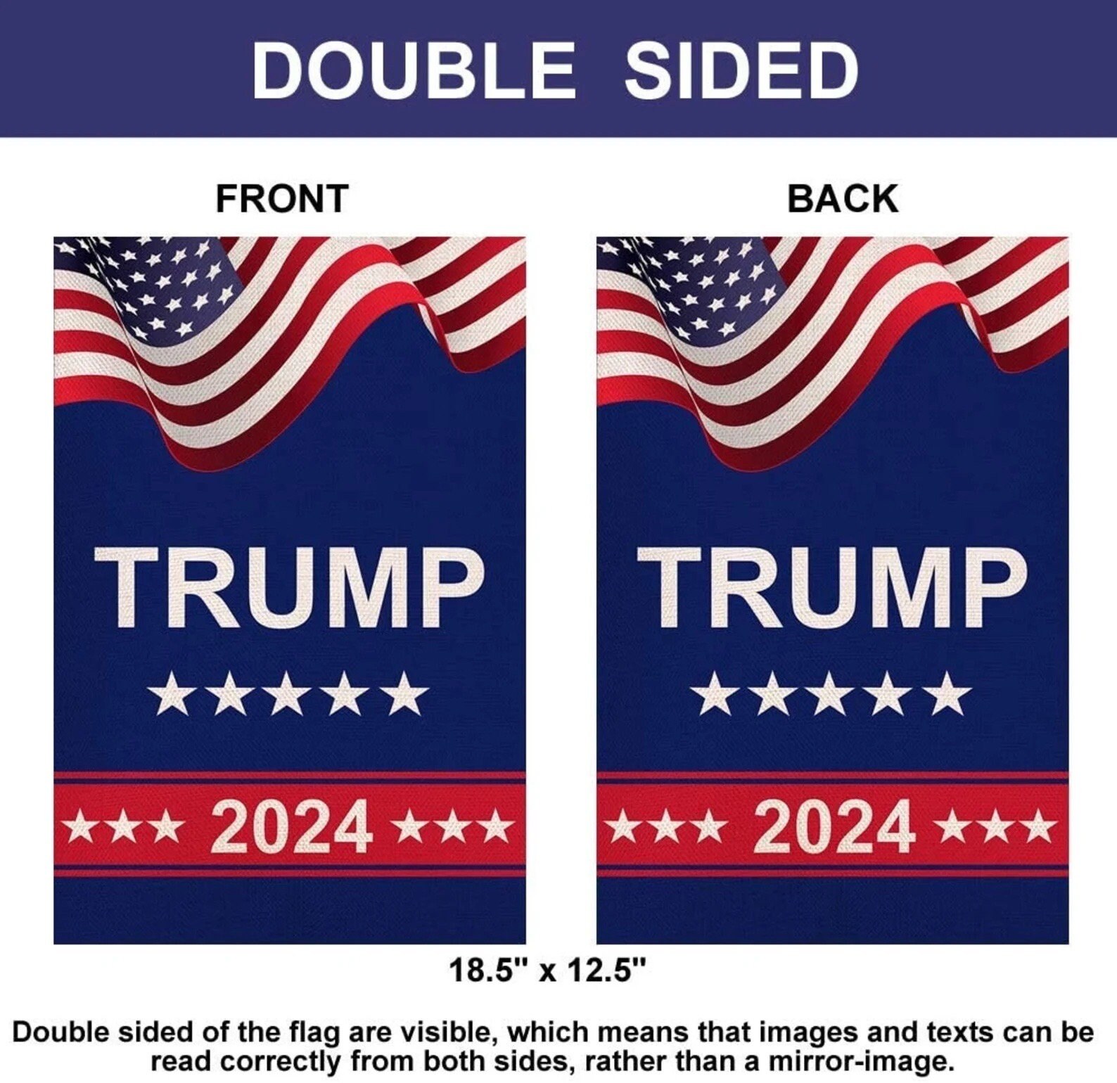 Donald Trump 2024 Garden Flags TAKE American Back Weather Etsy
