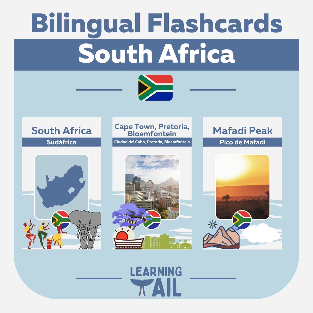 Learn About Countries South Africa Flashcards for Kids Etsy