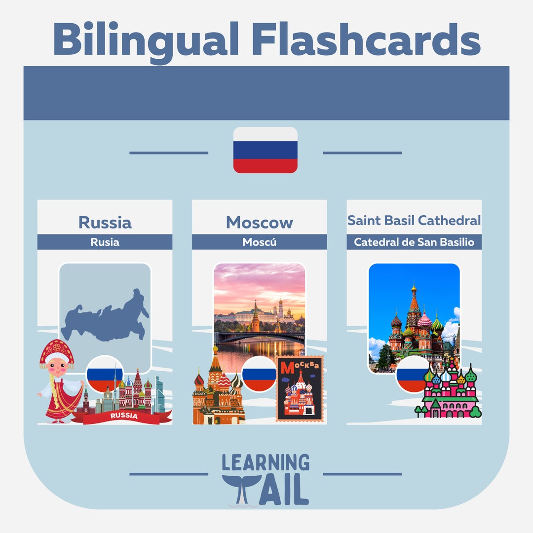 Learn About Countries Russia Flashcards for Kids Etsy