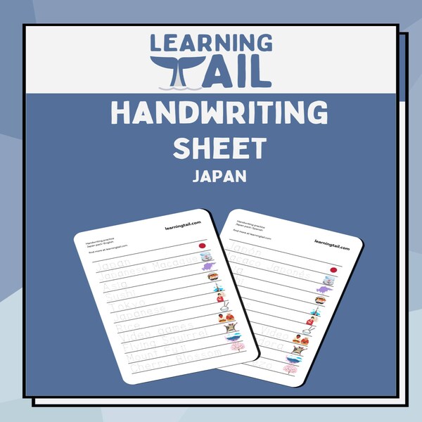 Learn About Countries: Japan Handwriting Sheet for Kids!
