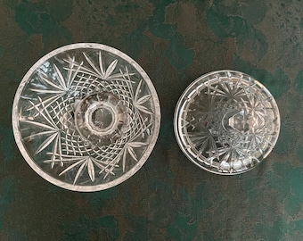Cristal D'arques-durand Footed Candy Dish With Lid - Etsy