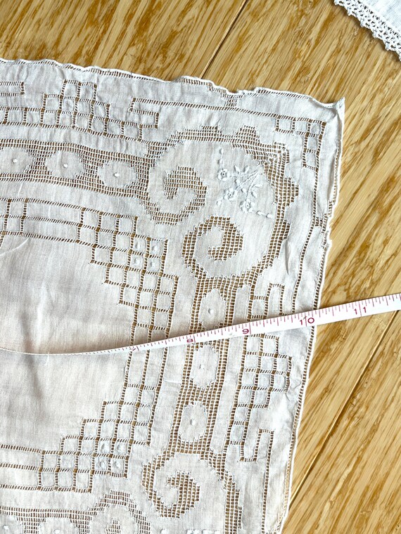 Delicate Pulled Thread and Embroidered handkerchi… - image 4