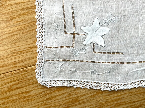 Vintage Pulled Thread Handkerchief - image 3