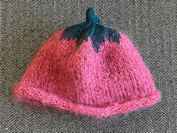 Darling Toddler Beanie Hat Vintage Hand-knitted - image 5