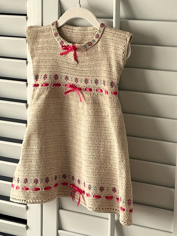 Heirloom Hand crocheted Baby Dress