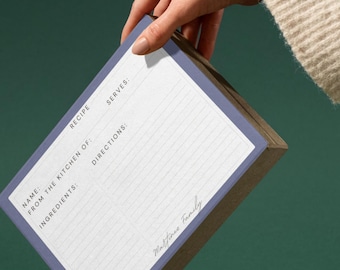 25 CUSTOMIZED Recipe Cards - Mailed to YOU!