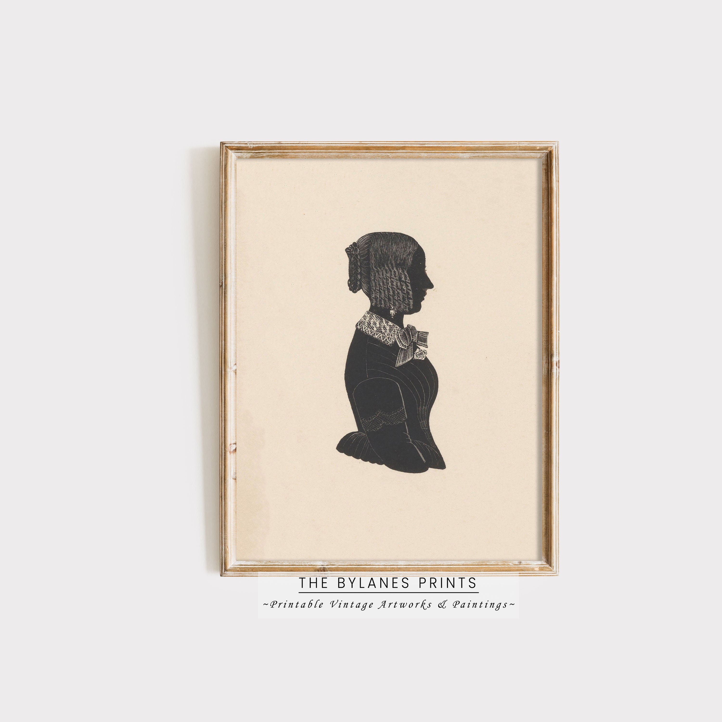 Female Antique Silhouette Digital Download, Vintage Woman Portrait Print, Vintage Silhouette Portrait, Gallery Print, Wall Art, Female Art