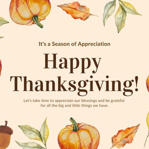 Thanksgiving illustratieve wenskaart; Oranje Bruin