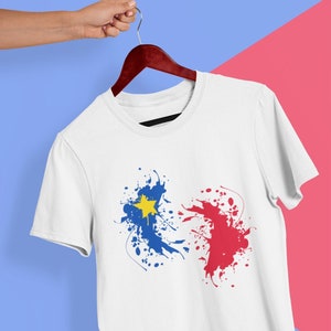 T-shirt acadiens pour enfant drapeau splash de peinture