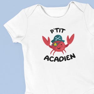 P'tit Acadien Crabe - Cache-couche (Onesie) para bebê Acadien