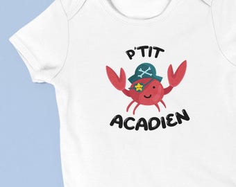 P'tit Acadien Crabe - Cache-couche (Onesie) pour bébé Acadien