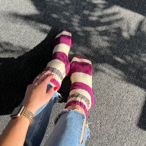 Handmade Wool Knitted Socks Warm Winter Socks Cozy Socks Christmas Gift idea