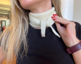 Merino Wool Hand knit French Scarf / Warm & Cozy Gift