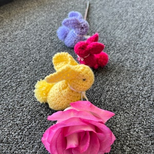 Handmade Acrylic Knitted Bunny Rabbit  | Crochet Easter Bunnies | Nursery Decor | baby shower decor | Gift idea