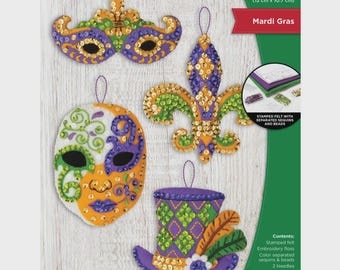 thumbnail image 2 of Bucilla Easter Bonnet Parade Felt Ornament Kit - DIY Embroidery Craft With 6 Bunny Designs 2 of 2