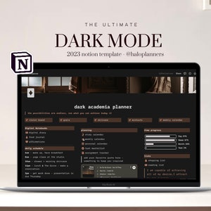 Notion Dashboard 2024 Notion Template | Dark Academia | Dark Mode | Editable Notion Template for Students, Business, ADHD| haloplanners