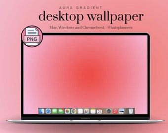 2 Gradient Aura Desktop Wallpaper | Cute Aesthetic Gradient Background Wallpaper for Laptop, Macbook, Chromebook | Preppy haloplanners