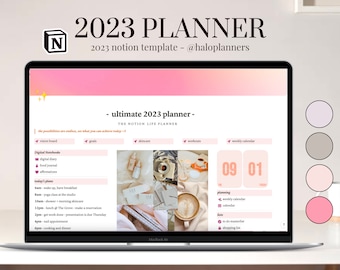 student planner notion template 2023 Notion Template Life Planner | Pink, Girly, Feminine | Editable Notion Template for Students, Business, ADHD| haloplanners