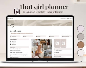 2024 Notion Template | Neutral Beige Aesthetic | Editable Notion Template for 2023 | Digital template for Students, That Girl| haloplanners