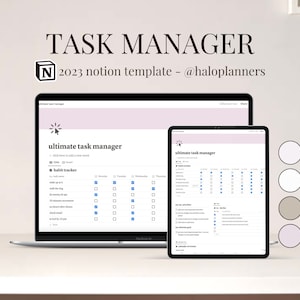 2024 Task Manger Notion Template | Daily To-Do List Planner for Notion | Minimalist Notion Dashboard for ADHD, That Girl | haloplanners