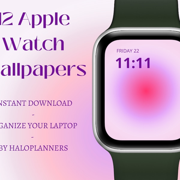 Apple Watch Face Wallpaper Digital Download | Aura watch face for Apple Watch | Aura Gradient Cute Wallpaper | by haloplanners