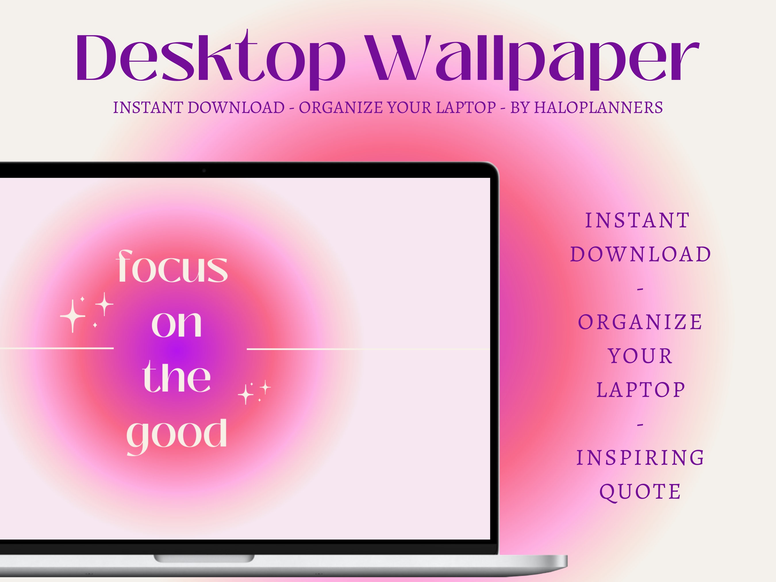 Pink Aura Digital Desktop Wallpaper Download Aesthetic Gradient