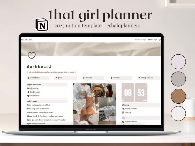 2024 Notion Template Neutral Beige Aesthetic Editable Notion Template ...