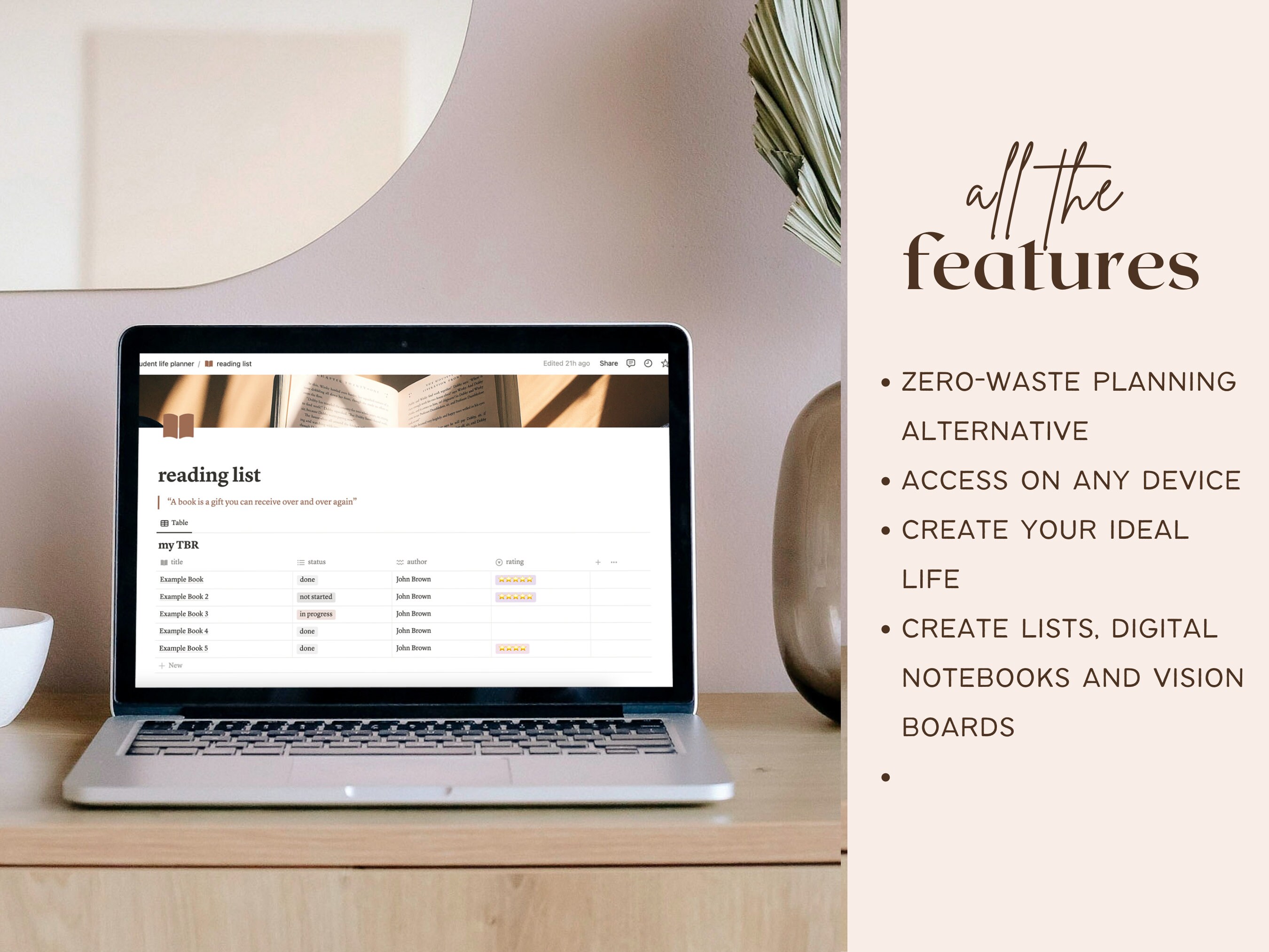 2024 Notion Student Plannertemplate Neutral Beige Aesthetic Editable ...