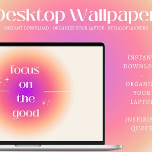 BUNDLE OF 3 |  Aura Desktop Wallpaper | Cute Quote Gradient Background Wallpaper for Laptop, Macbook | Indie, Hippie, Preppy|by haloplanners