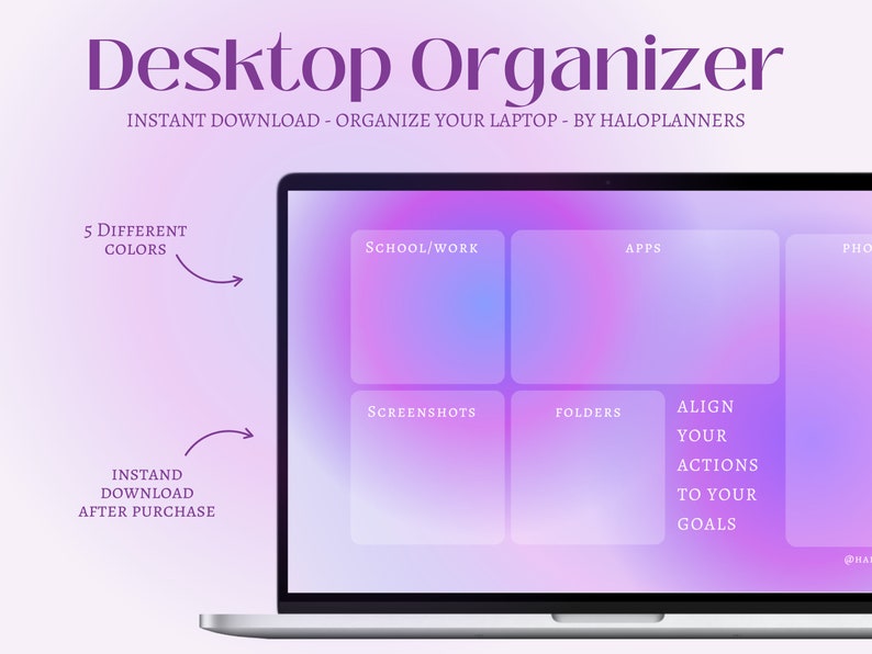 Desktop Organizer Gradient Aura BUNDLE OF 5 Organizers for Etsy